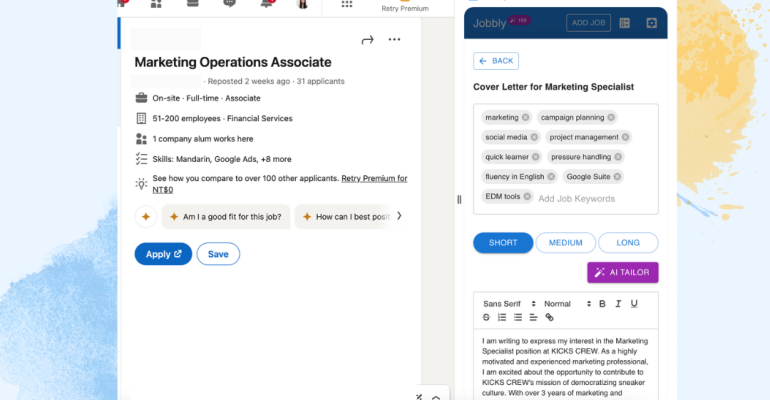 Introducing Jobbly’s Newest Feature: AI-Tailored Cover Letters